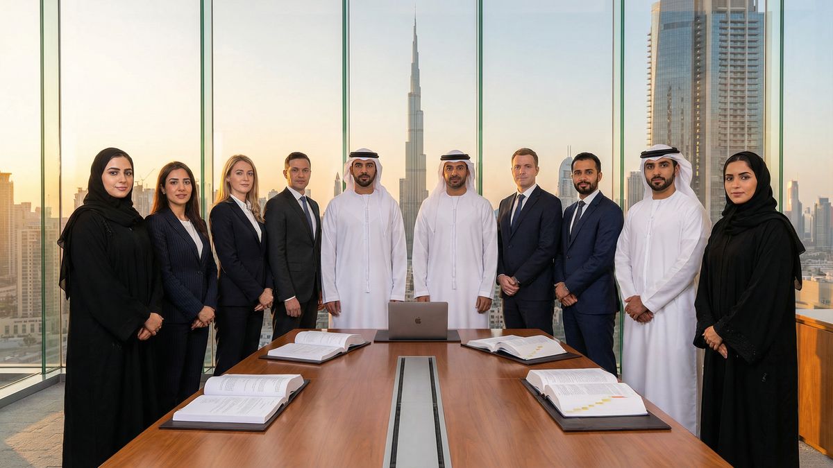 فريق قانوني متخصص في مكتب محاماة بدبي